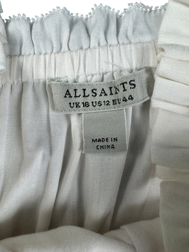 AllSaints White Sleeveless Dress - S - Think Vintage ltd