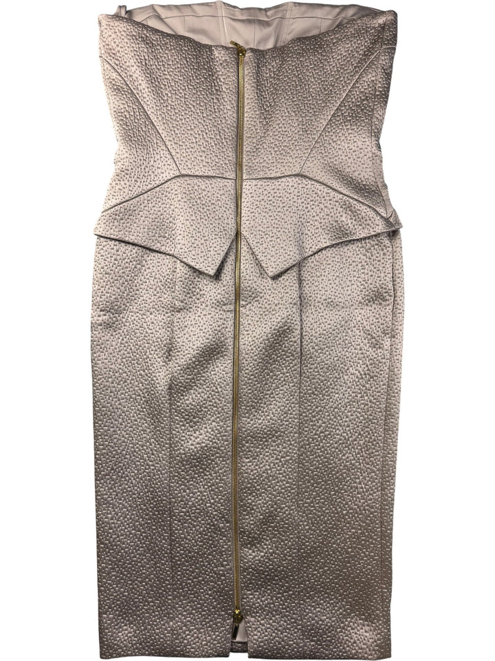 Amanda Wakeley Metallic Strapless Dress - M - Think Vintage ltd