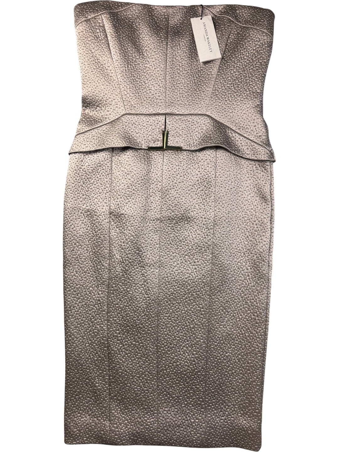 Amanda Wakeley Strapless Peplum Dress - M - Think Vintage ltd