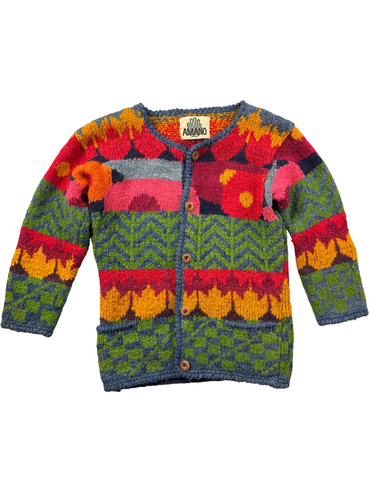 Amano Multicolor Knit Cardigan - M - Think Vintage ltd