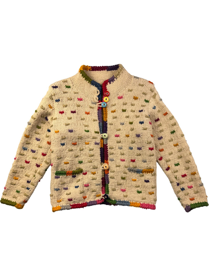 Amano Multicolour Knit Baby Cardigan - Think Vintage ltd