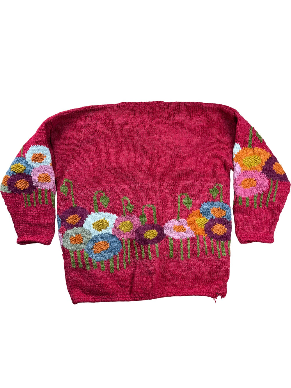Amano Wool Floral Knit Cardigan - XL - Think Vintage ltd