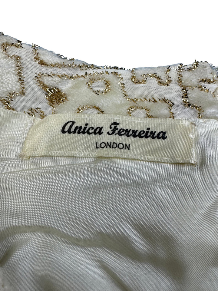 Anica Ferreira Embroidered Evening Gown - S - Think Vintage ltd