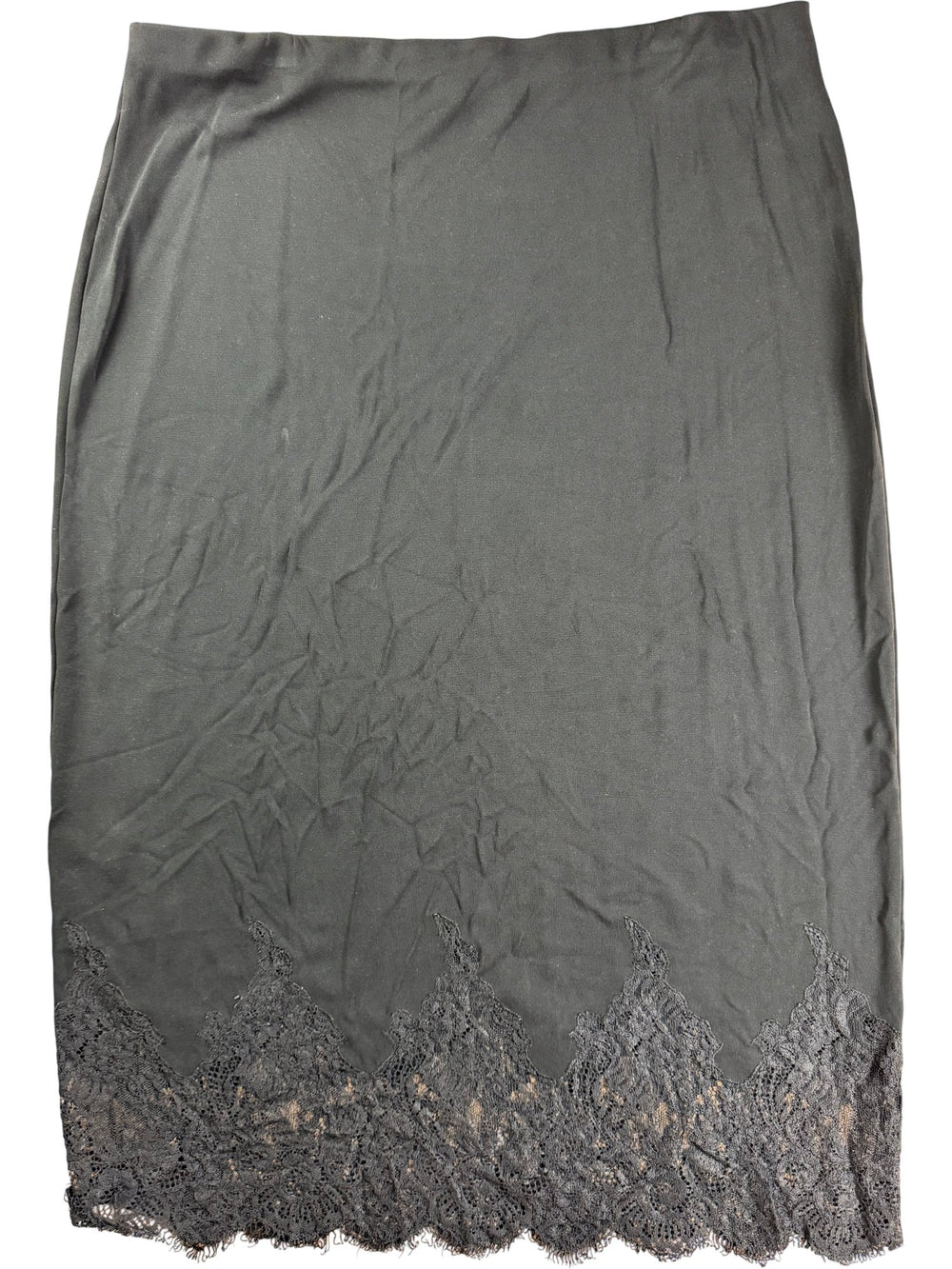 Anna Scholz Black Lace Trim Skirt - W36-42 - Think Vintage ltd