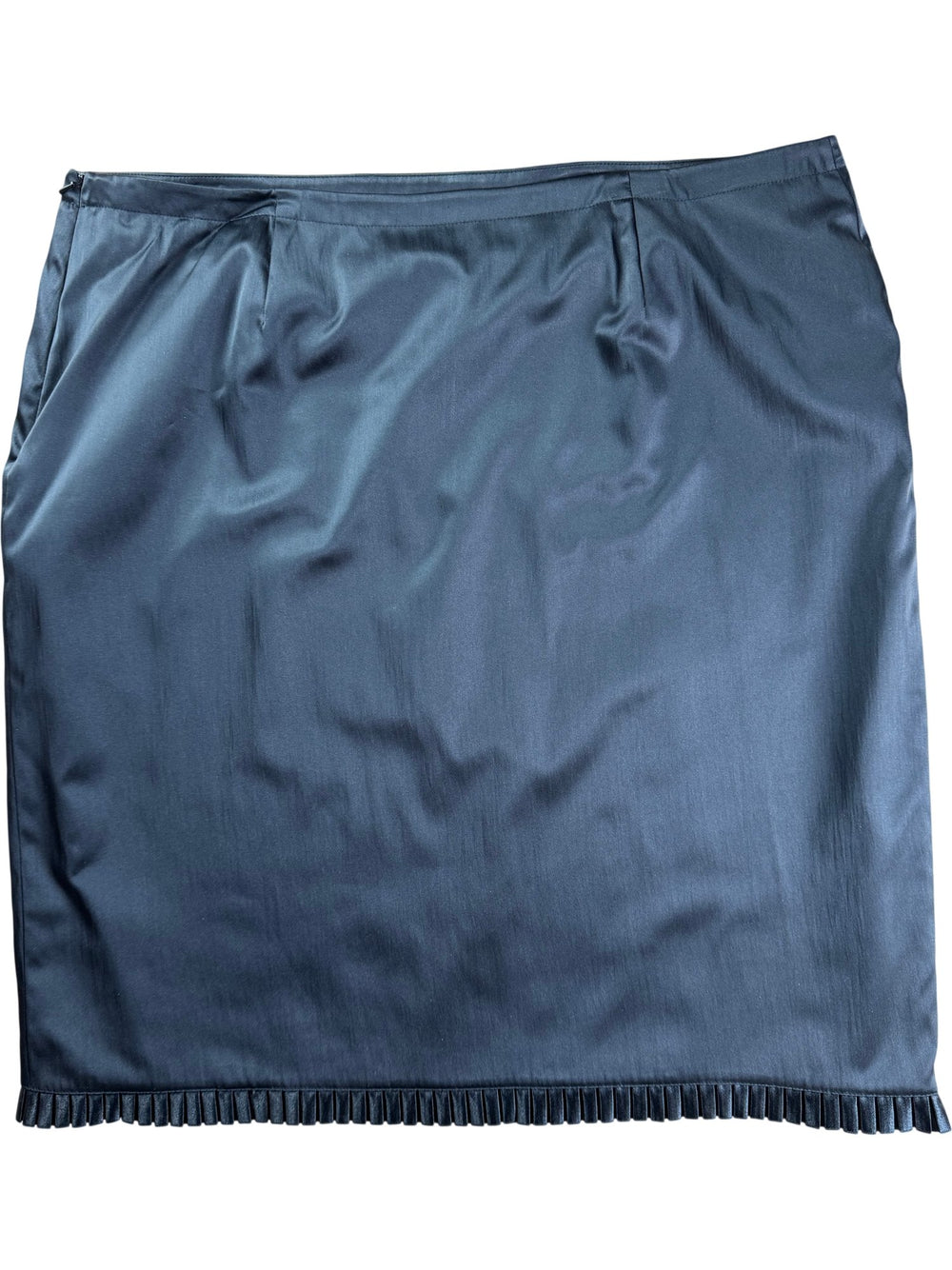 Anna Scholz Black Skirt With Pleated Hem - W42 - Think Vintage ltd