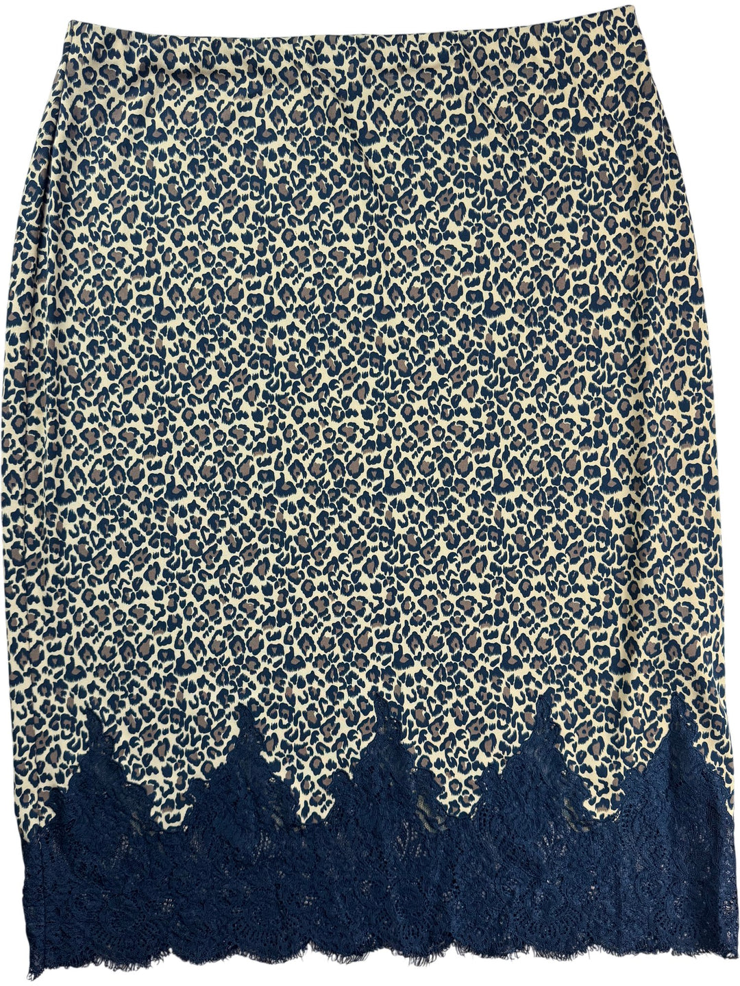 Anna Scholz Leopard Print Lace Trim Skirt - W40-48 - Think Vintage ltd