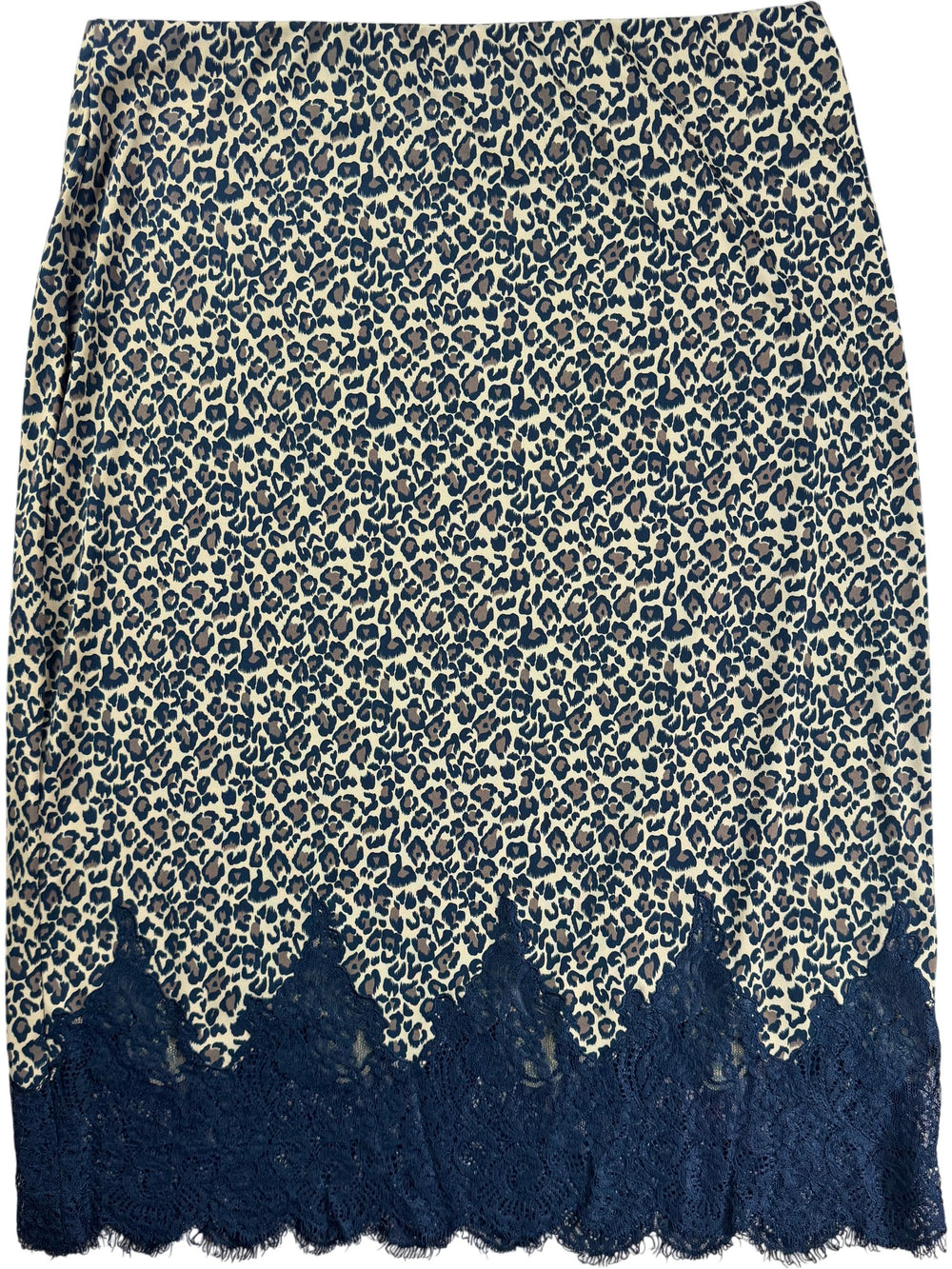 Anna Scholz Leopard Print Lace Trim Skirt - W40-48 - Think Vintage ltd