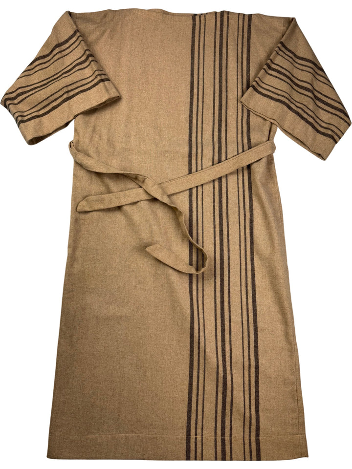 Annagret Designs Beige Striped dress - M - Think Vintage