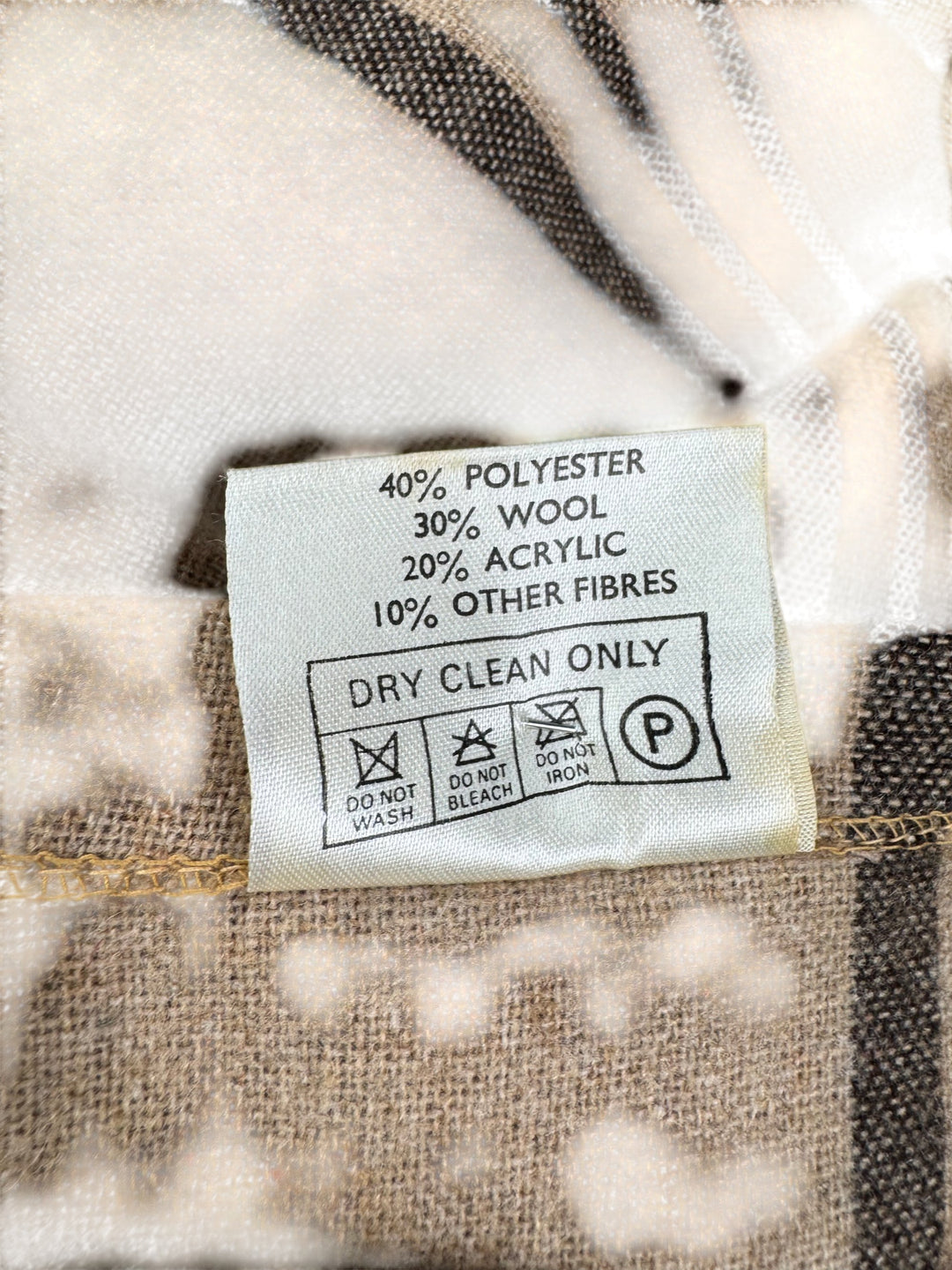 Annagret Designs Beige Striped dress - M - Think Vintage