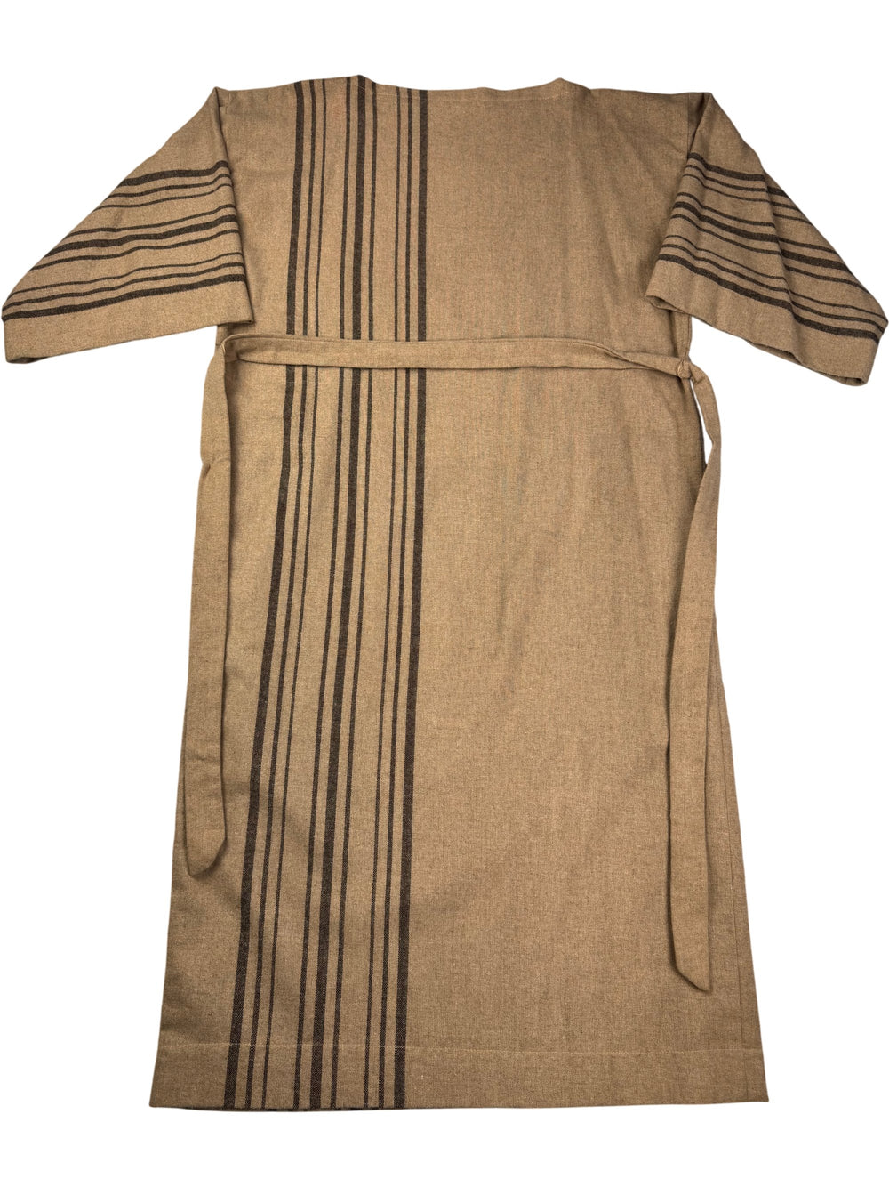 Annagret Designs Beige Striped dress - M - Think Vintage Online Ltd