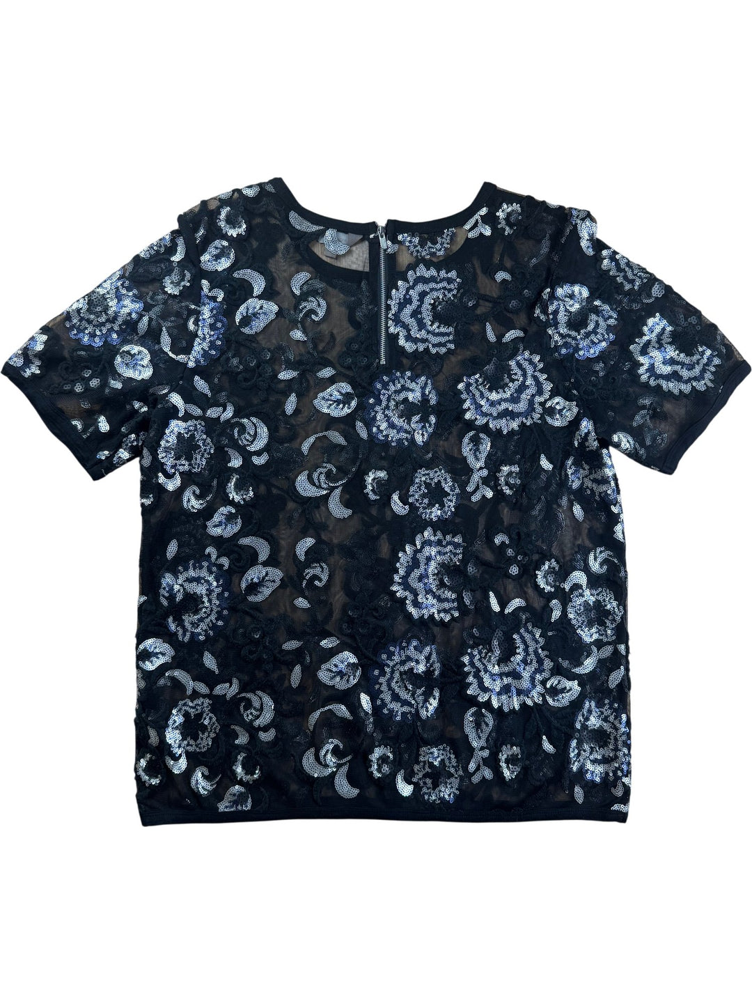 Anthology Floral Lace Short Sleeved Blouse - M - Think Vintage ltd