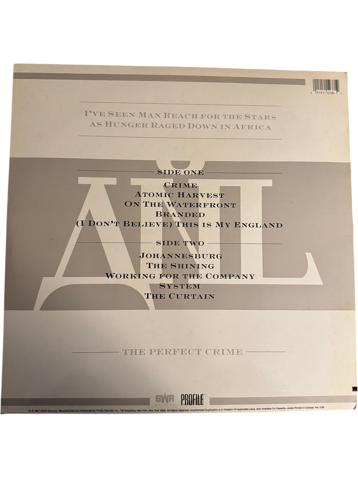 Anti Nowhere League 'The Perfect Crime' LP - Good - Think Vintage ltd