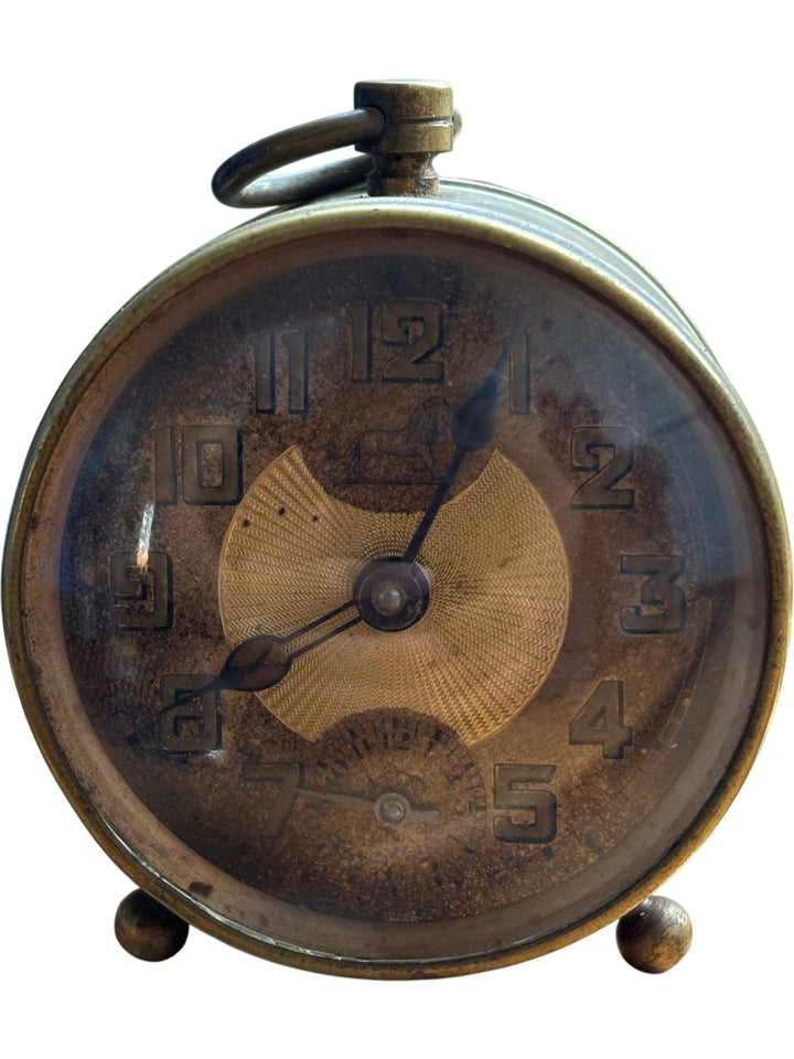 Antique Brass Alarm Clock - Think Vintage
