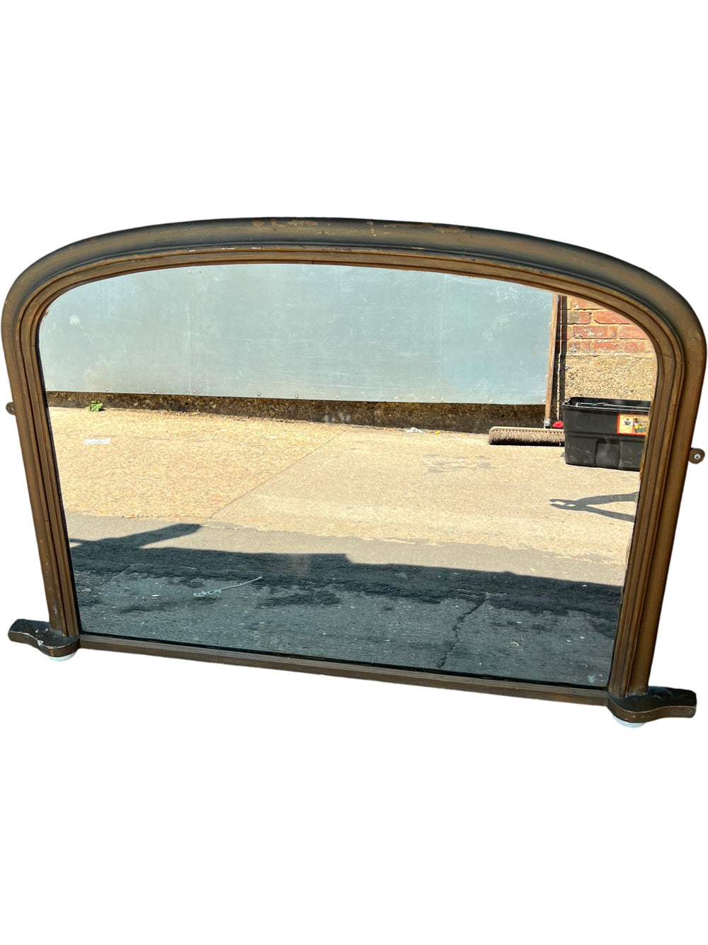 Antique Brass Framed Wall Mirror - Think Vintage