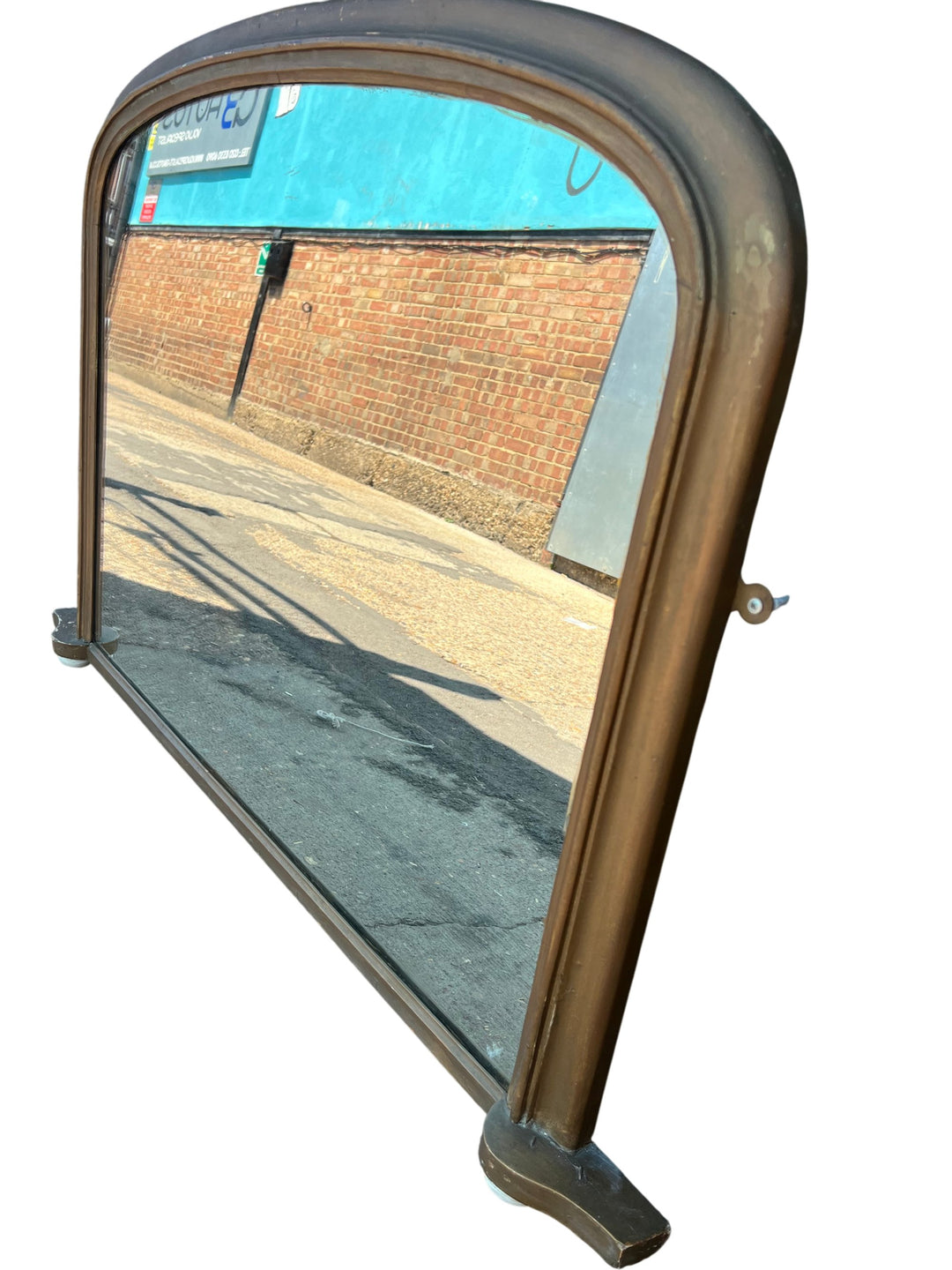 Antique Brass Framed Wall Mirror - Think Vintage