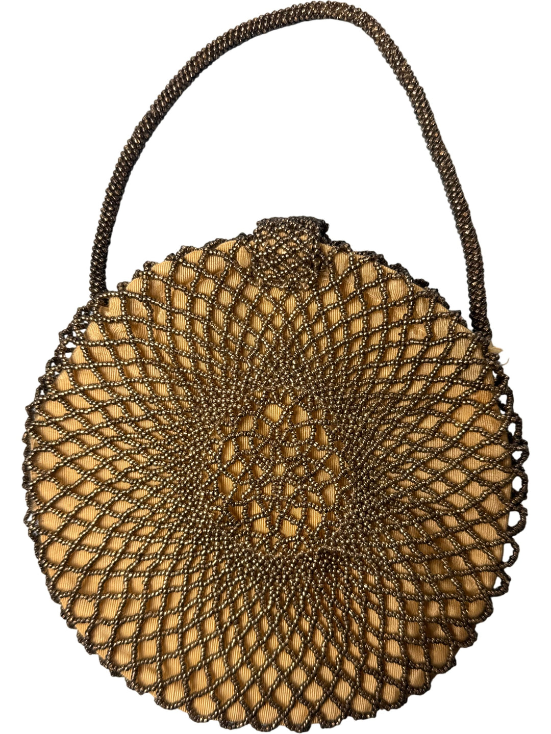 Antique Edwardian Beaded Circular Handbag - Think Vintage
