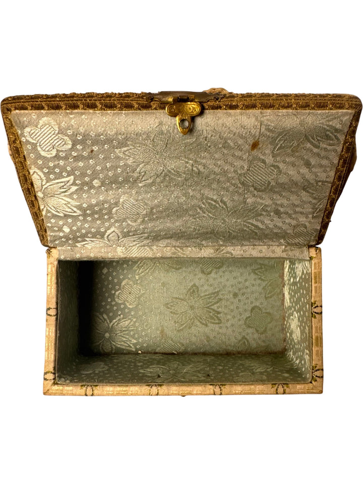Antique Edwardian Floral Beige Silk Purse - Think Vintage