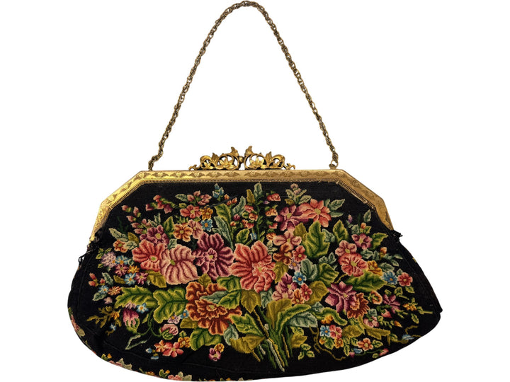 Antique Floral Embroidereed Handbag - Think Vintage