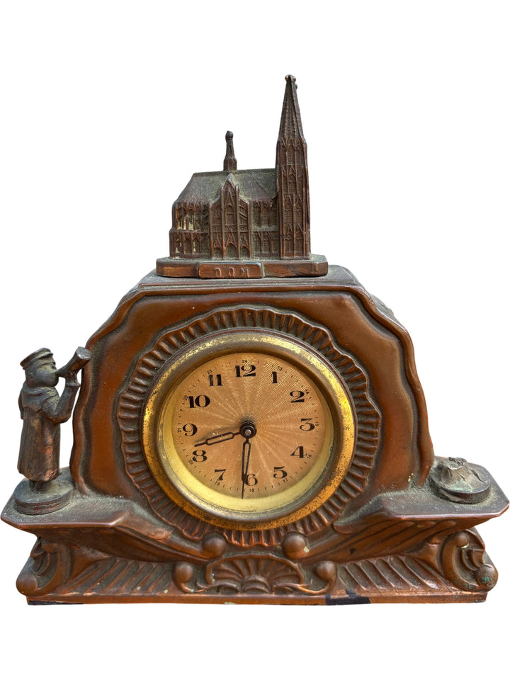 Antique Mantle Clock With Gothic Cathedral Design - Think Vintage