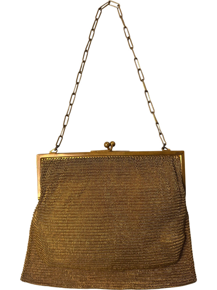 Antique Victorian Gold Mesh Evening Bag - Think Vintage