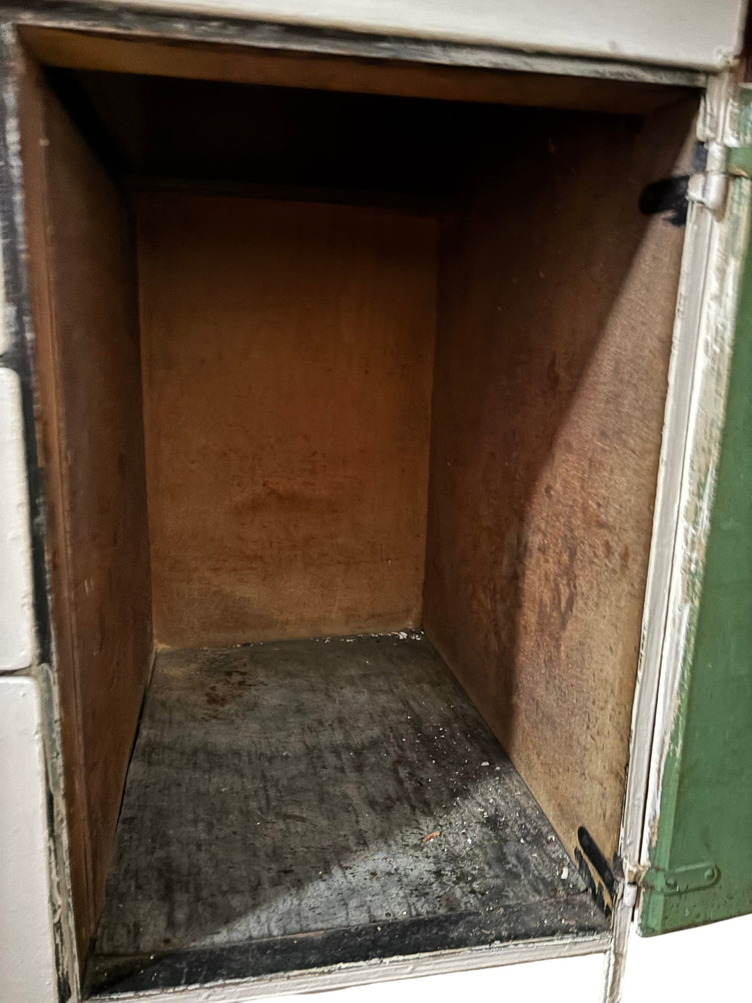 Antique White Kitchen Hutch With Glass Doors - Think Vintage