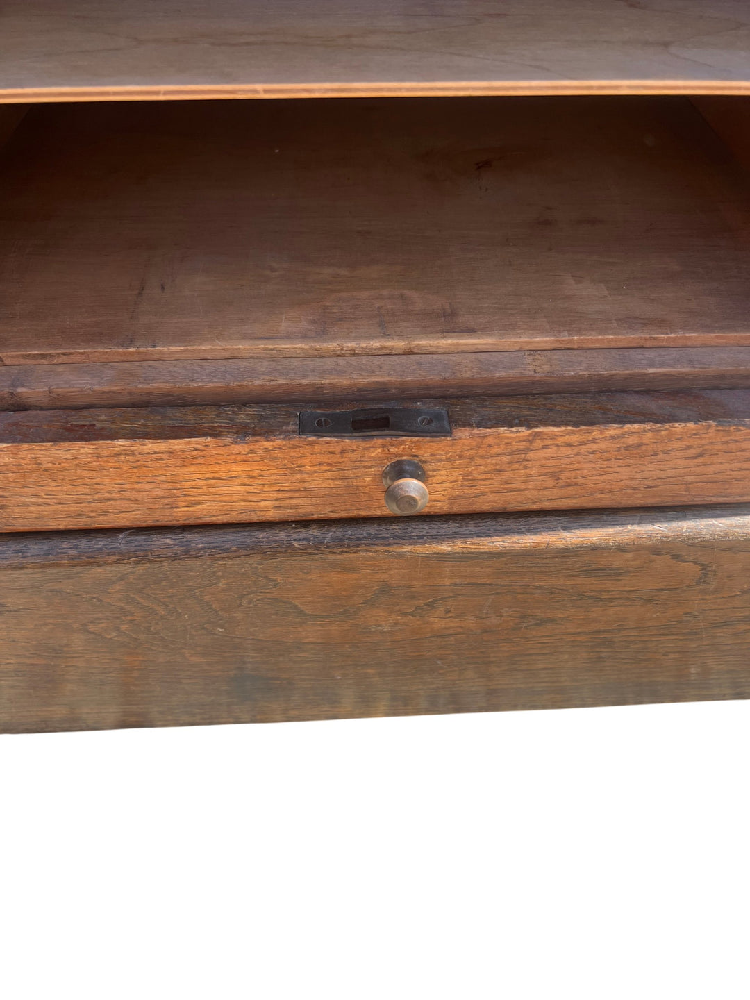 Antique Wooden Tambour Front Cabinet - Think Vintage