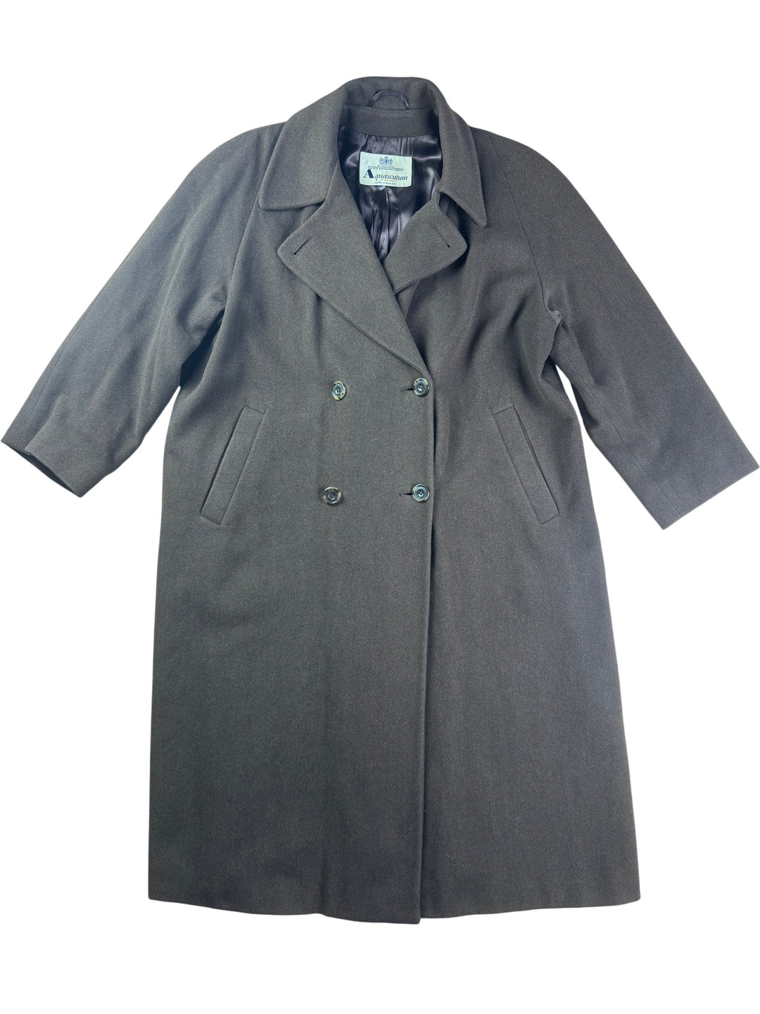 Aquascutum Wool Cashmere Overcoat - XL - Think Vintage ltd