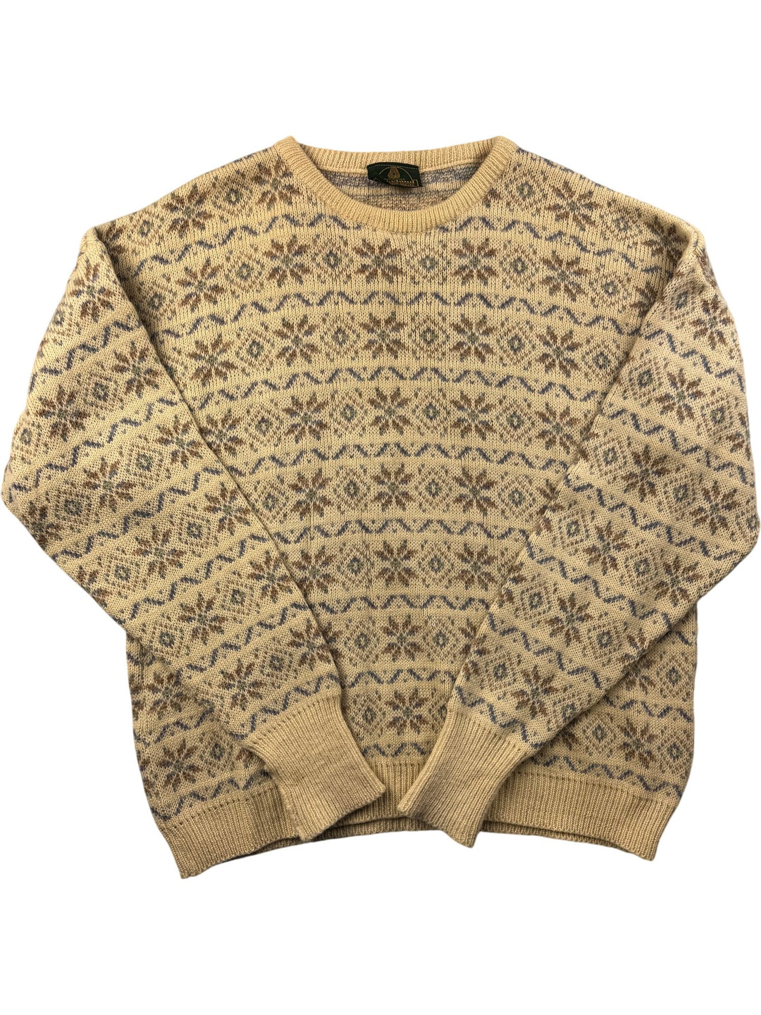 Aran Pure New Wool Knit Sweater - L