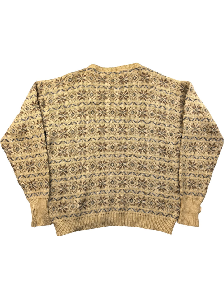 Aran Pure New Wool Knit Sweater - L