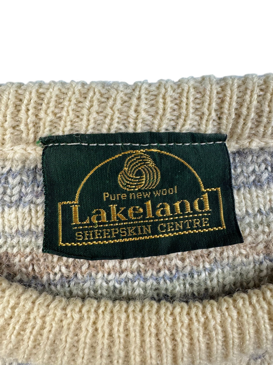 Aran Pure New Wool Knit Sweater - L