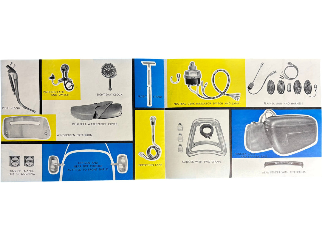 Ariel Leader Motorcycle Optional Extras Sales Brochure 1950s Classic Collectible - Think Vintage Online Ltd