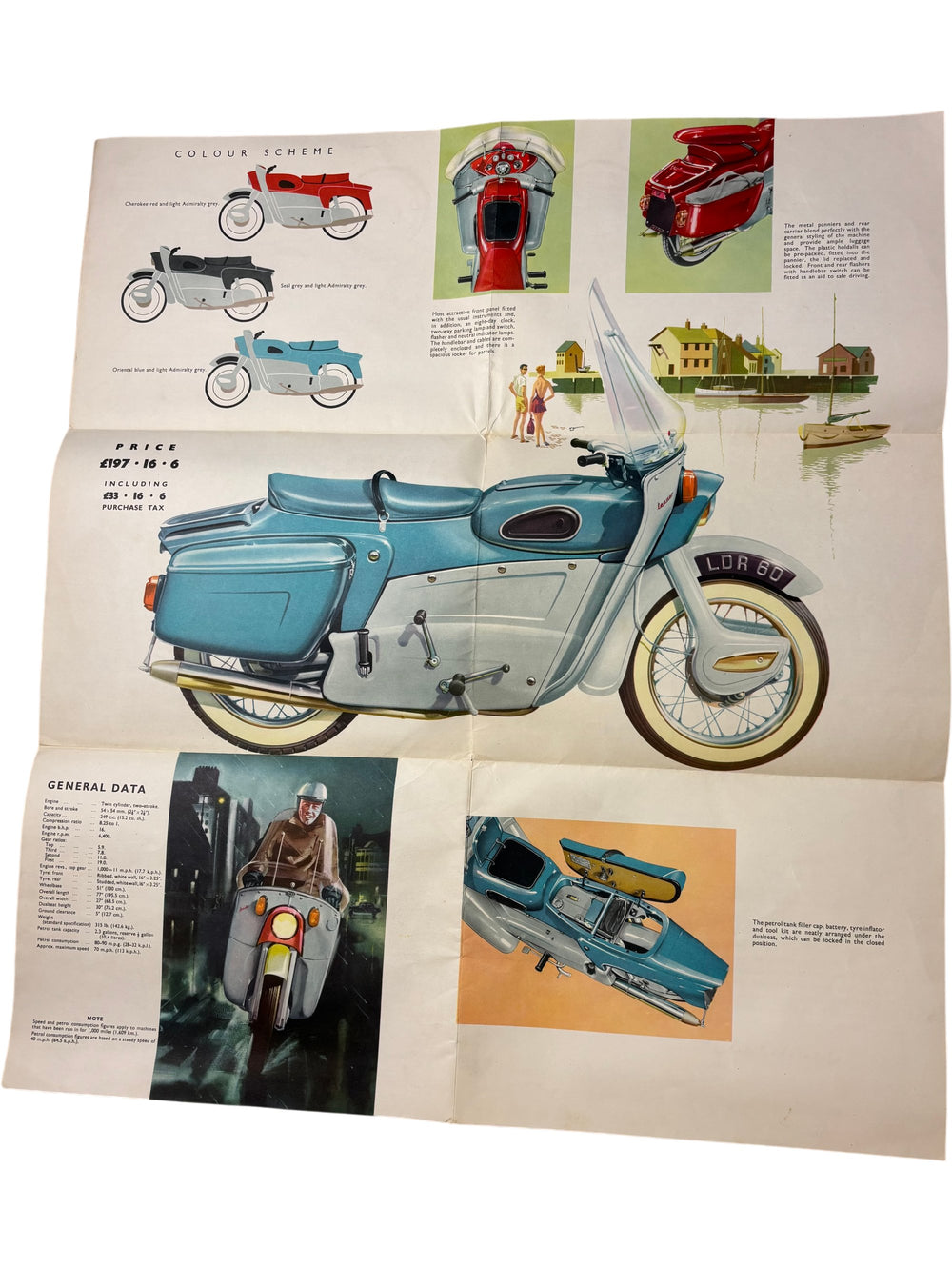 Ariel Leader Motorcycle Sales Brochure Vintage Classic Collectible - Think Vintage