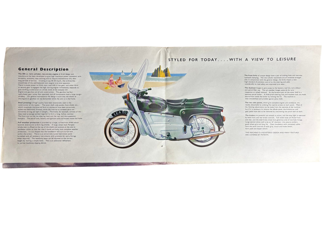 Ariel Leader Motorcycle Sales Brochure Vintage Classic Collectible - Think Vintage ltd