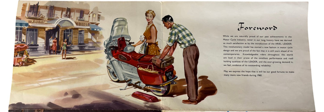 Ariel Leader Motorcycle Sales Brochure Vintage Classic Collectible - Think Vintage ltd