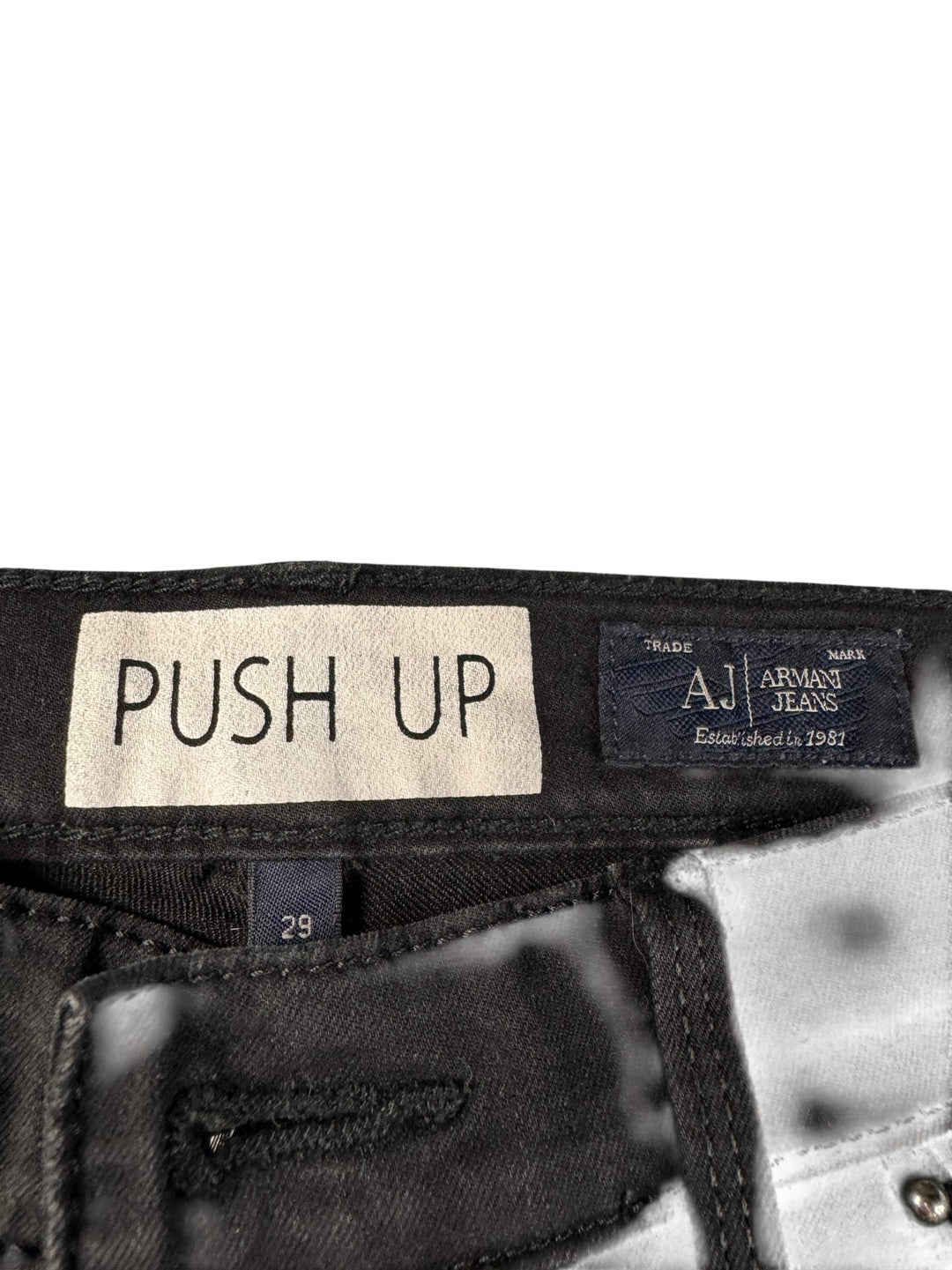 Armani Jeans Black Push Up Denim - W31 - Think Vintage ltd
