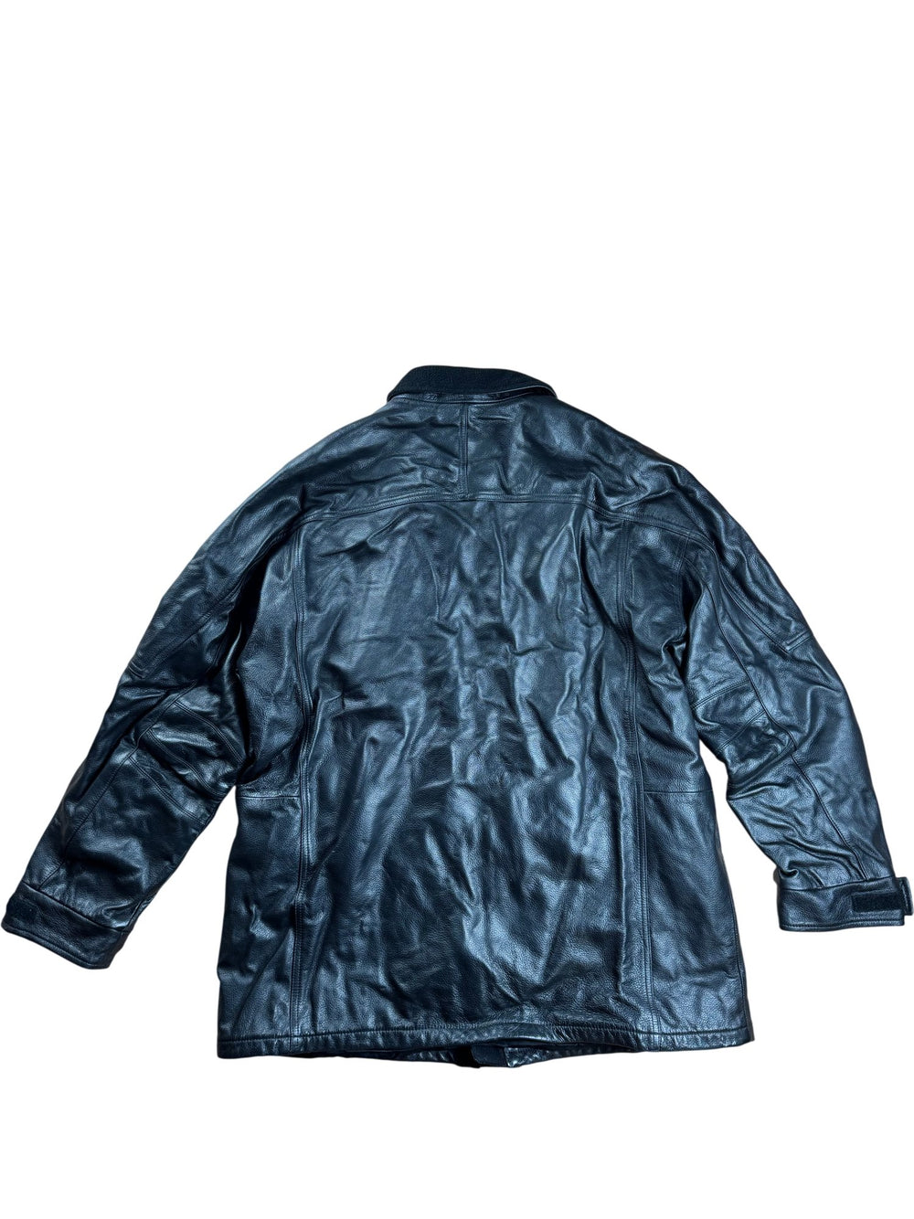 Armani Leather Bomber Jacket - XL - Think Vintage ltd