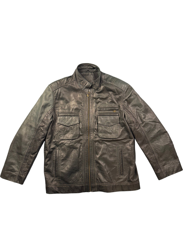 Armani Leather Jacket - XL - Think Vintage ltd