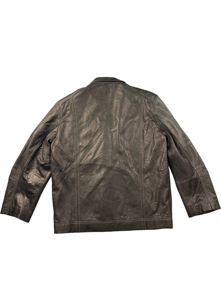 Armani Leather Jacket - XL - Think Vintage ltd