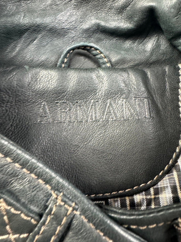 Armani Leather Jacket - XL - Think Vintage ltd