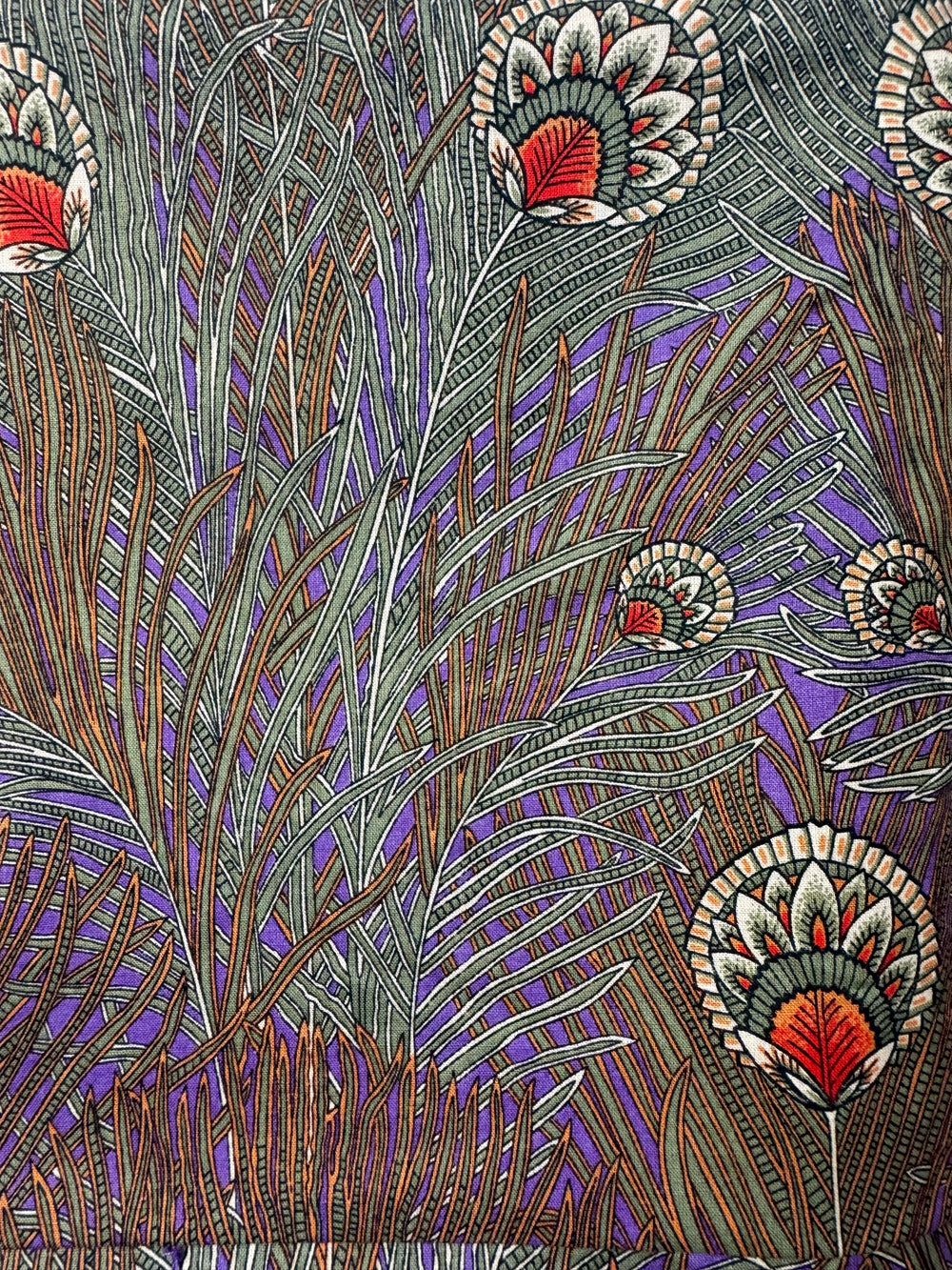 Art Nouveau Floral Pattern Fabric - Think Vintage Online Ltd