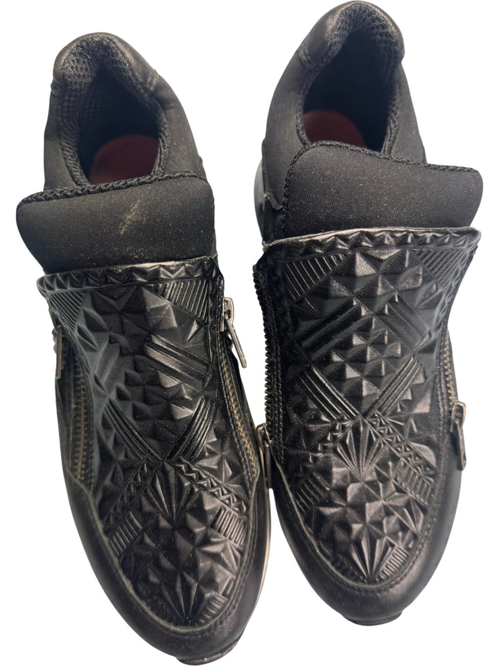Ash Black Geometric Patterned Slip-On Sneakers - Size 3.5 - Think Vintage ltd