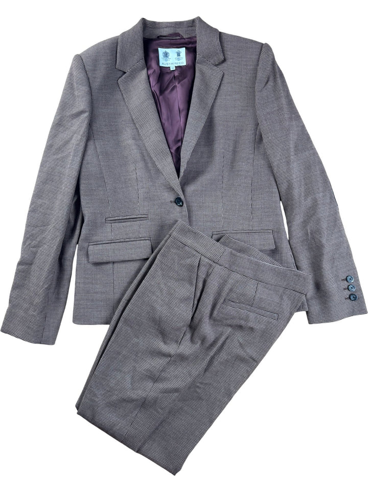 Austin Reed Brown Checked Suit - W32 , M - Think Vintage ltd