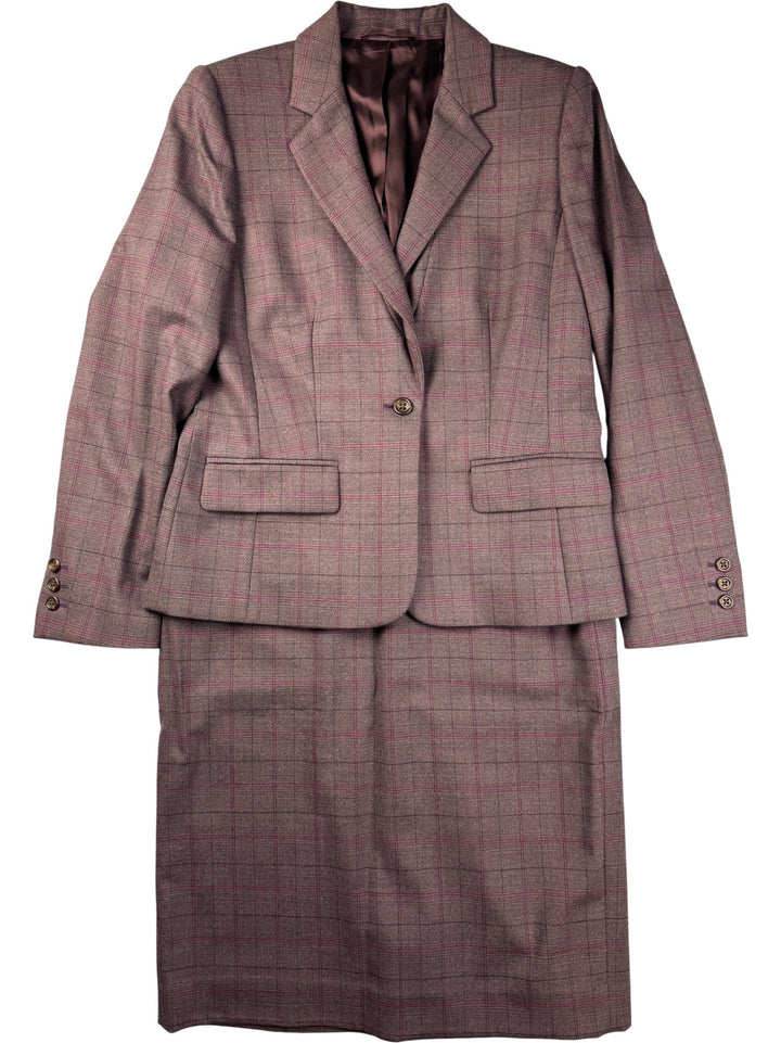 Austin Reed Plaid Skirt Suit - W32 - Think Vintage ltd