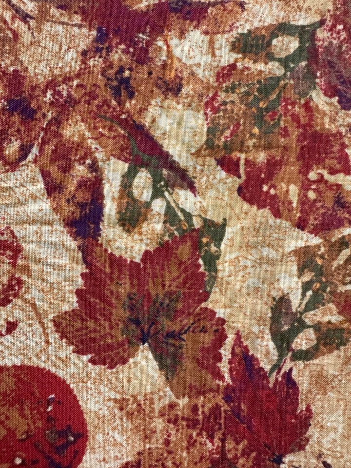 Autumn Leaf Patterned Fabric - Think Vintage ltd
