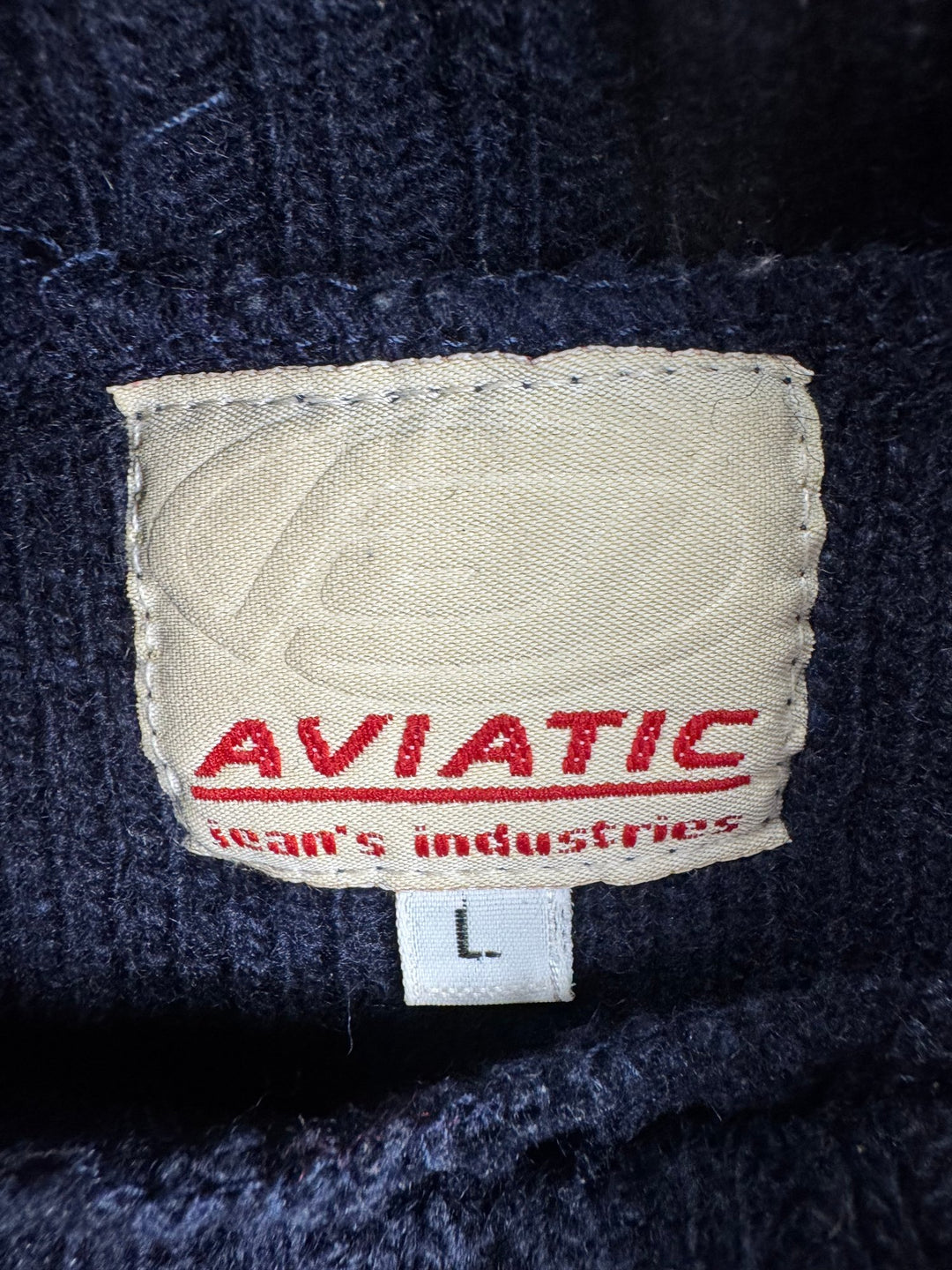 Aviatic Wool Blend Navy Turtleneck Sweater - XL - Think Vintage ltd