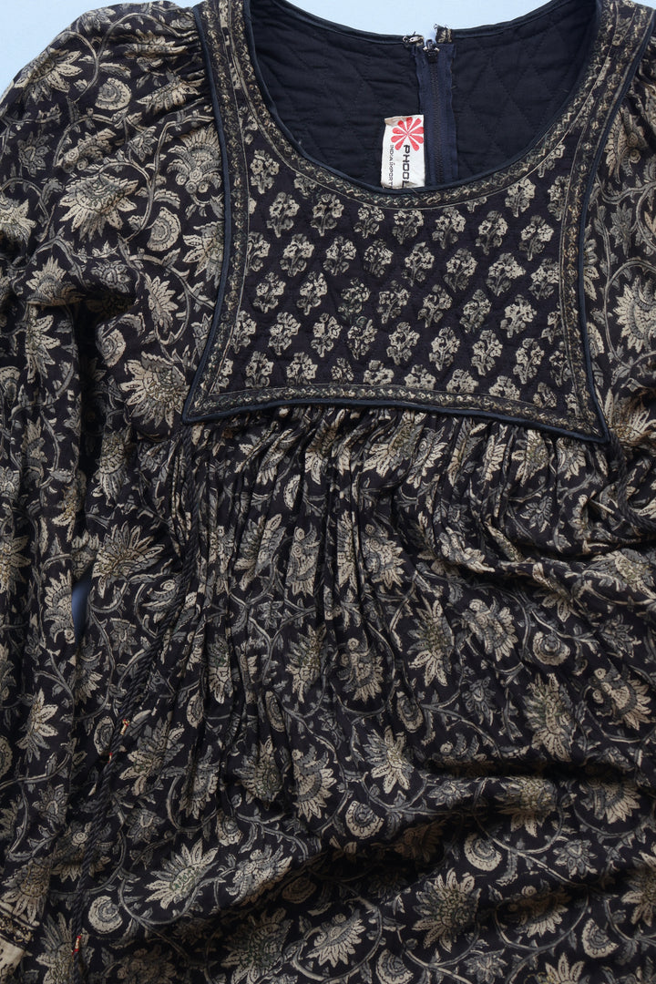 Phool Indian Cotton Dress with Block Print