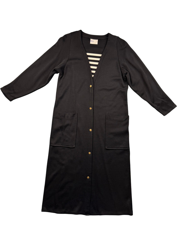 BHS Black Button Up Dress - L - Think Vintage Online Ltd