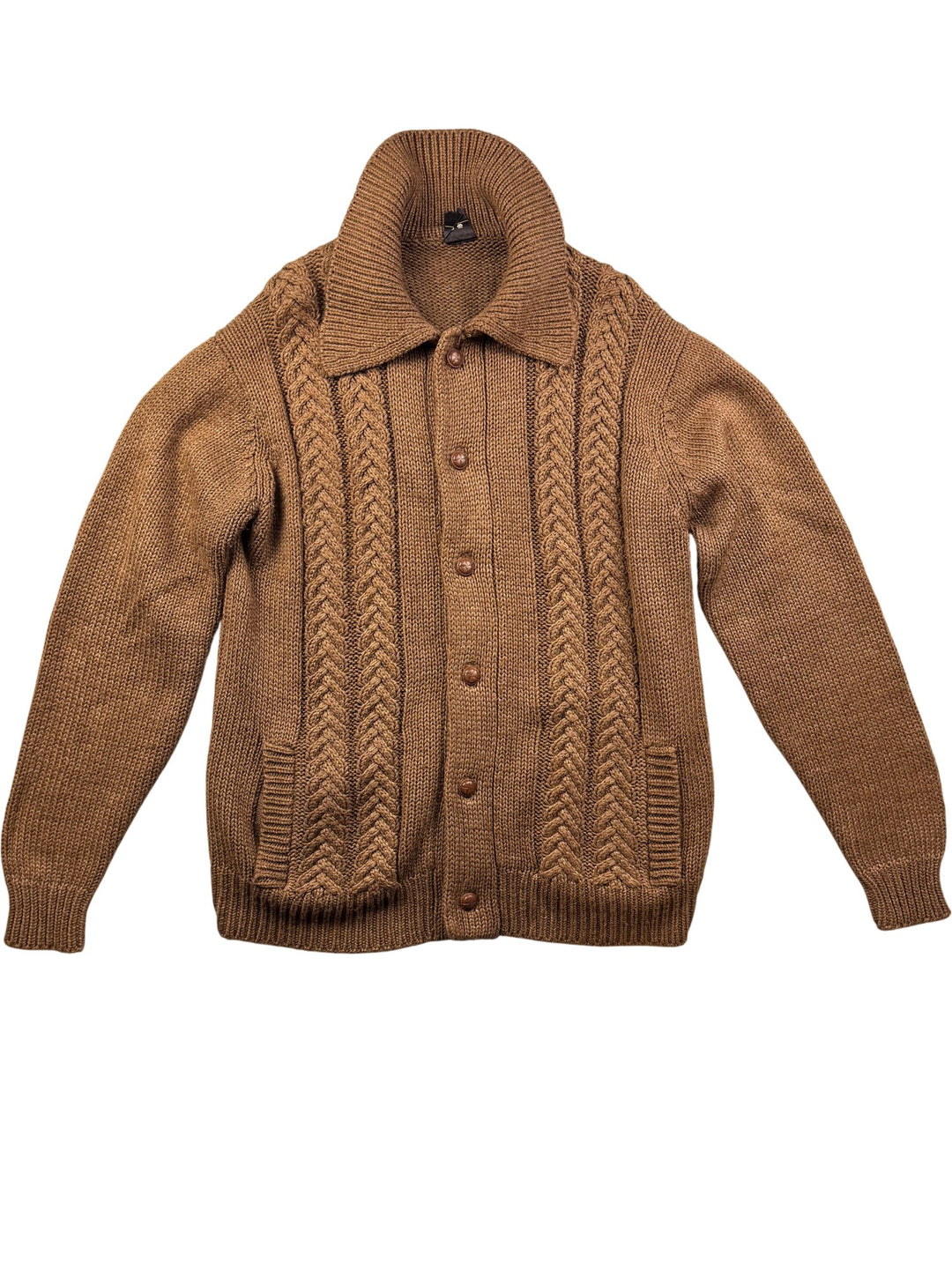 BHS Brown Acrylic Cardigan - Think Vintage Online Ltd