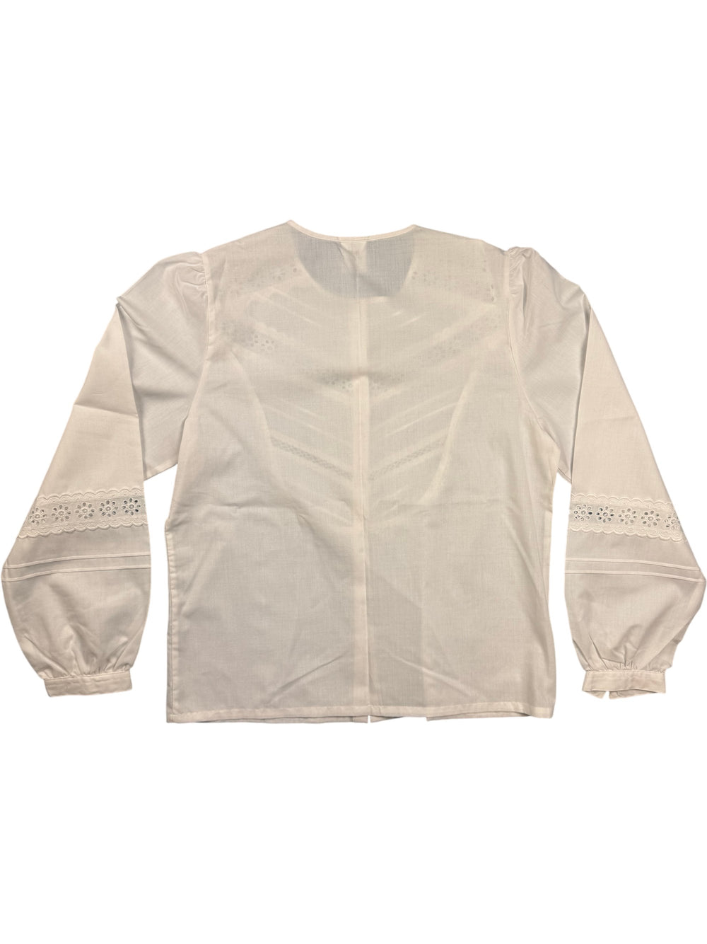 BHS Button Up Lace Detail Blouse - M - Think Vintage ltd