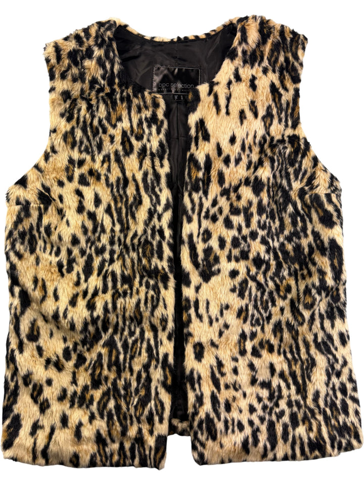 BPC Selection Faux Fur Leopard Vest - M - Think Vintage